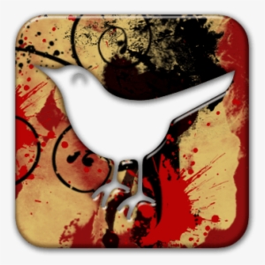 097409 Abstract Red And Gold Paint Splatter Icon Social - Abstract