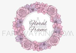 Floral Frame Wedding Cartoon Wreath Vector Illustration - Design