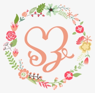 Monogram Weddingmonogram Wreath Floral Teal Pink Peach - If Friends Were Flowers I D Pick You
