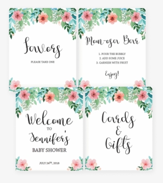 Printable Baby Shower Signs - Floral Baby Shower Signs
