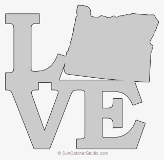 Oregon Love Map Outline Scroll Saw Pattern Shape State - Scroll Saw Patterns Love Louisiana Symbol