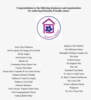 Fairhaven Dementia Friendly Businesses & Organizations - Community Nurse