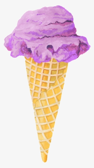 Ziyun Cilindro Cartoon Png Transparente - Watercolor Ice Cream Cone Png