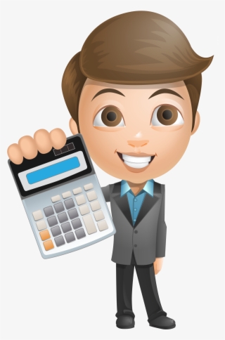 Calculator Clipart Calculater - Boy Using Calculator Cartoon