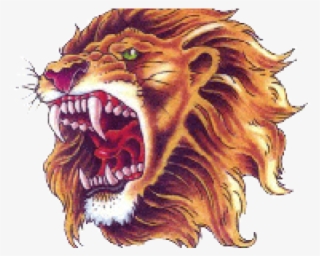 Lion Tattoo Clipart Small - Lion Face Roar Png
