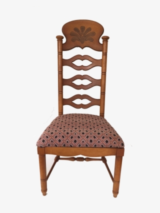 Ladder Back Chair With Cotton/wool Upholstery