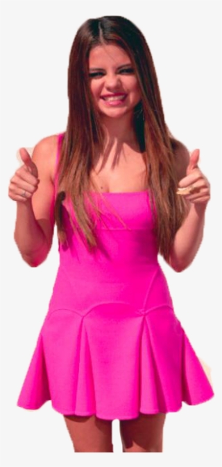 Selena Gomez Uyumlu Png - Selena Gomez Wearing A Pink Dress