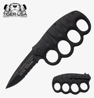 8 Inch Matryk Extreme Trigger Action Trench Knife - Foldable Brass Knuckle Knife