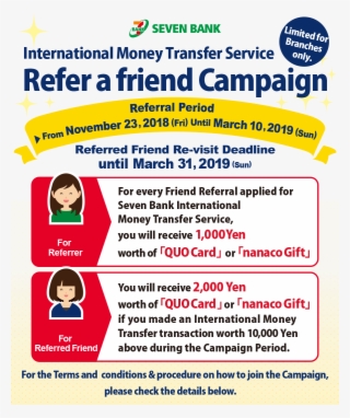 Sevenbank International Money Transfer Service Refer - Flyer