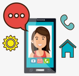 Cartoon Mobile Phone Videotelephony Clip Art - Video Call Png Cartoon