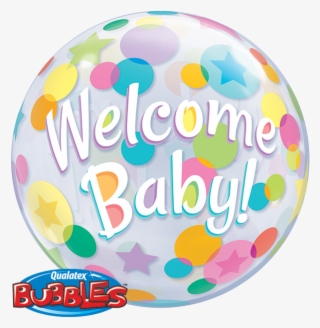 22" Single Bubble Packaged Welcome Baby Colorful Dots - Bubble