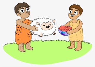 Starting As Early As 9000 Bce, Humans Began Bartering - Barter Trade Cartoon