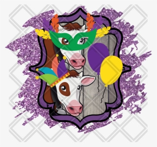 Cow Mardi Gras Png Digital Download Instand Download - Cartoon