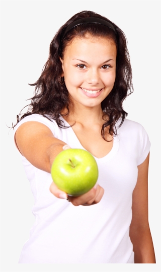 A Girl Hold Apple In Her Hand