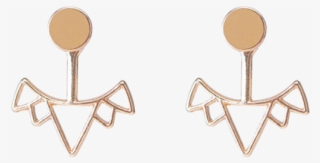 Round Triangle Alloy Ear Jackets - Earrings