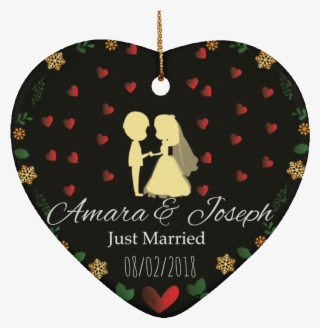 Personalized Heart Shaped Ornament For Newly Married - Amy Nails