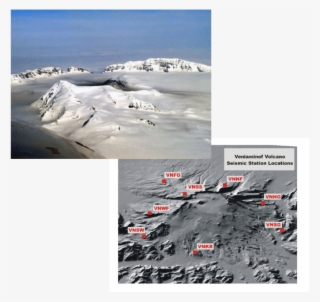 View To The Northeast Of Veniaminof Caldera And The - Snow