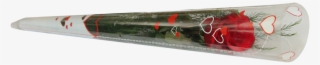 Single Rose Cone - Single Red Rose In Cellophane