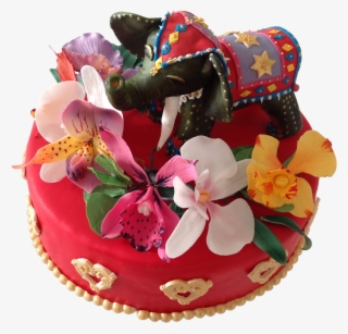 Indian Birthday Cake With Elephant - Birthday Cake