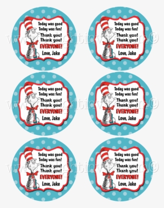 Seuss 1st Birthday Favor Tags - Dr Seuss Thank Yous