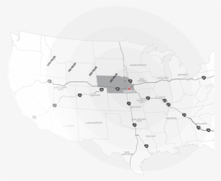 Gray-scale Map Of The Us With Nebraska Highlighted - Blank Civil War Map