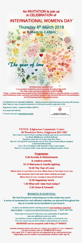 Welcome To The Brahma Kumaris - Floral Design