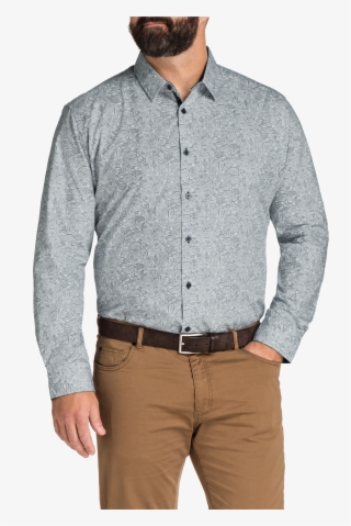 White Stone Paisley Print Shirt - Formal Wear