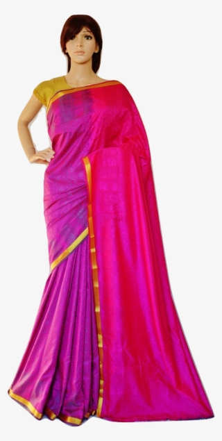 Magenta & Gold Colour Kanchipuram Silk Saree - Gown - 704x1293 PNG ...