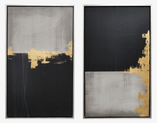 Fog Set De 2 Cuadros De Hoja De Oro - Modern Art