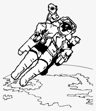 Banner Download Clipart Spacewalk Big Image Png - Astronaut In Space Coloring Pages