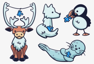 Iceland Stickers For Autism Awareness - Cartoon