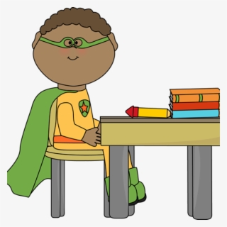 Superhero Clipart Free Superhero Clip Art Superhero - Boy Sitting At Desk Clipart