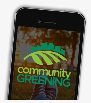 Community Greening Mobile App Coming Soon Tilted 2 - Smartphone
