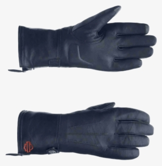 Women's Leather Touchscreen Gauntlet Gloves - Leather