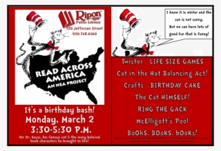 Seuss Birthday Bash March 2, - Read Across America