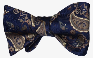 Majestic Blue Bow Tie - Leather