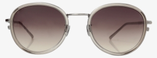 Linda Farrow White Gold Oval Sunglasses In Wht-gld - Silver