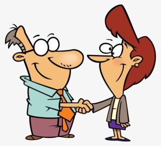 Friendly People Shaking Hands Clipart - Cartoon People Shaking Hands
