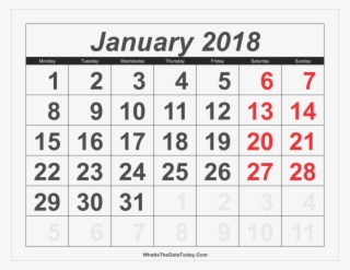 January Png Clipart - October 8 2018 Calendar