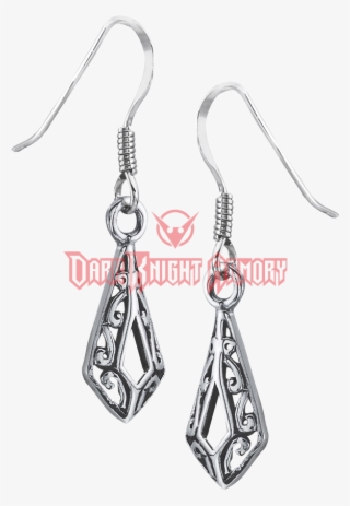 Sterling Silver Filigree Scrollwork Earrings - Earrings