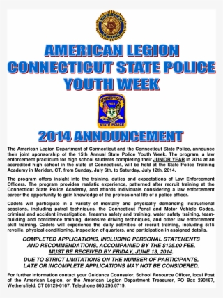 2018 State Police Youth Week Application