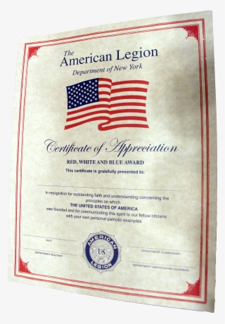 Red, White And Blue Award - Diploma