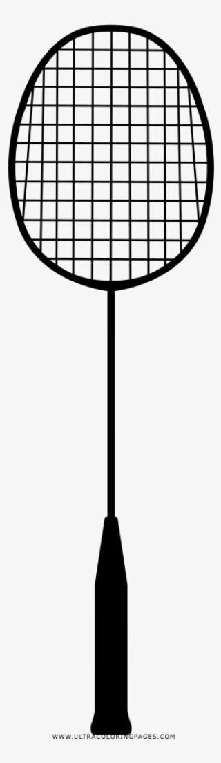 Badminton Racket Coloring Page - Dibujo Raqueta De Badminton Png