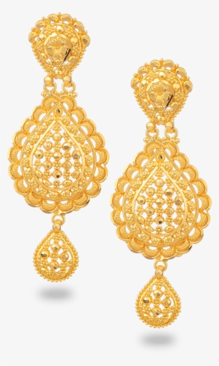 Jali 22ct Gold Filigree Earring - Earrings