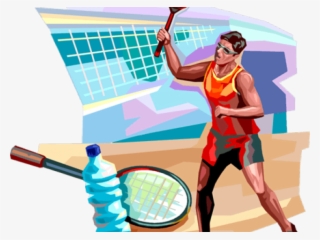 Badminton Clipart Tennis Player - Illustration