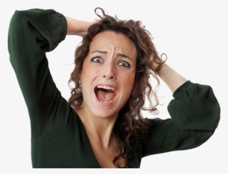 Stressed Woman White Background