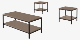 Kinley 3 Piece Gray Wood & Black Metal Frame Modern - Coffee Table