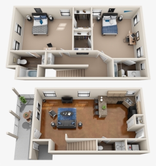 2 Bedroom, - Floor Plan