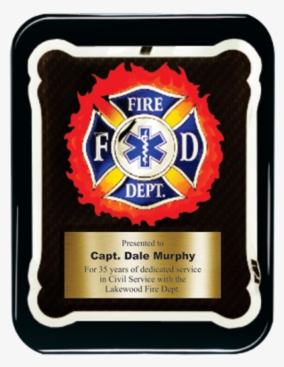 Fire Department Fireball Plaque - Firefighter Maltese Cross