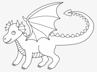 Cute Dragon Clipart - Dragon Black And White Colouring Page